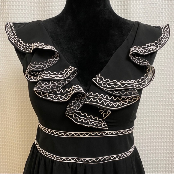 Emmelee Ruffled Edge Semi Sheer Party Dress - Picture 2 of 8